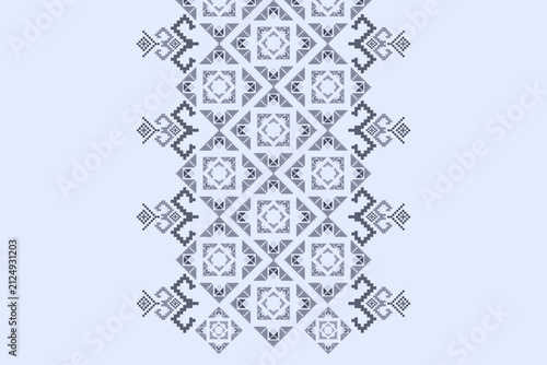 Neck geometric abstract Aztec oriental embroidery traditional border pattern. Native geometry neck decorative design for fashion, texture, element, neckline, textile, fabric, clothing, printing