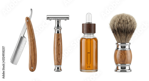 Canvastavla Vintage wet shaving grooming kit with safety razor and oil