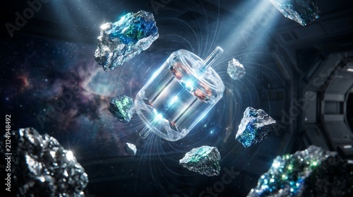 Advanced Fusion Reactor Core with Floating Minerals in Deep Space