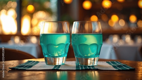 Overturned glasses placed o...