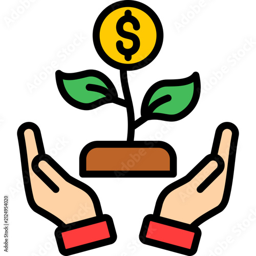 Green Finance lineal color icon