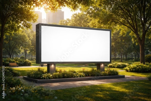 Empty Billboard in a Park S...