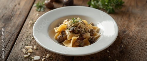 Plate of Fresh Pasta with M...