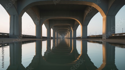 Concrete Arches Reflected i...