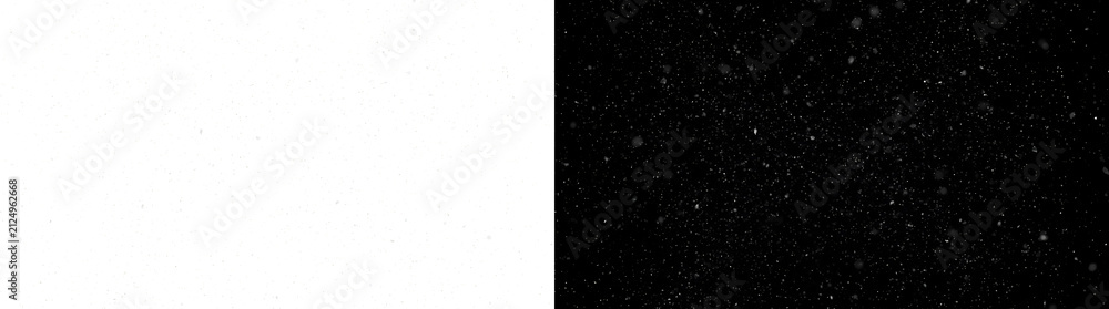 Naklejka premium Dust particle texture with scattered white specks and soft bokeh dots creating an atmospheric grain effect for design projects in PNG, Transparent and Black Background Versions