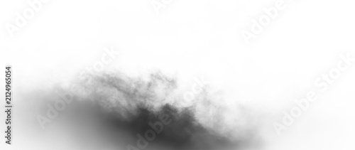 Foto Black smoke on a transparent background with soft edges appearing at the top lef