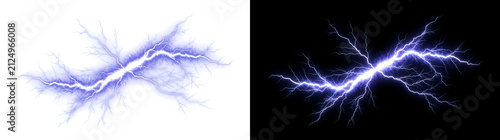 Konstfotografi Purple electric lightning web branching outward in a dense crackling network of