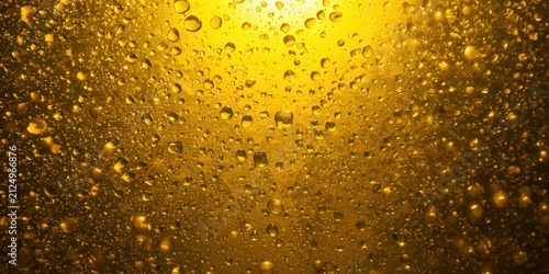 Golden Water Droplets on Glass with Soft Light Background