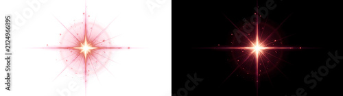 Foto Red and orange star light flare bursting with radiant sparkle rays and a fiery g