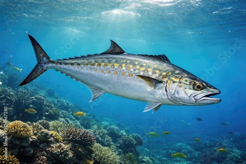 Spotted Mackerel Swimming A...
