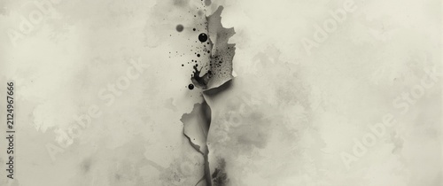 Abstract Black and White Ink Splash on Textured Background