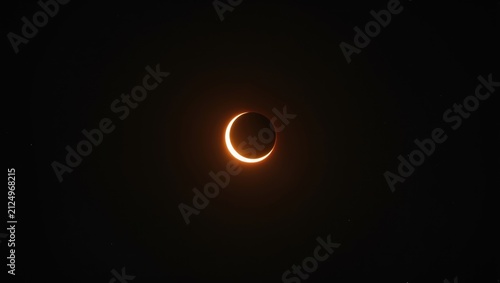 Crescent Moon Illuminated Against a Dark Starry Sky