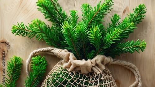 Fresh Green Pine Sprigs in ...