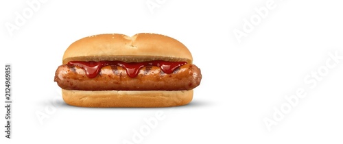 Grilled Hot Dog in a Bun wi...