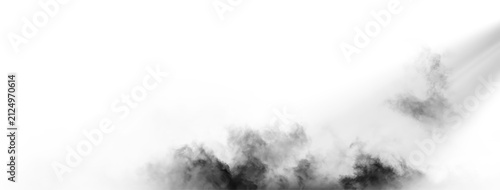 Quadro su tela Dark smoke wisps rise against a clear backdrop with subtle variations in opacity
