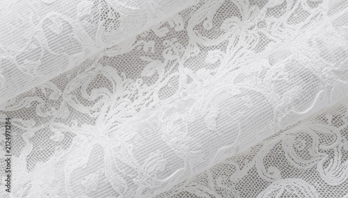 Intricate White Lace Fabric...