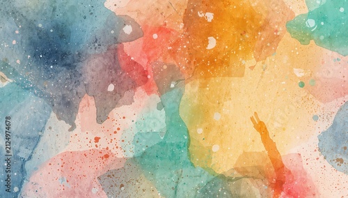 Colorful Watercolor Abstract Background with Soft Blends and Texture