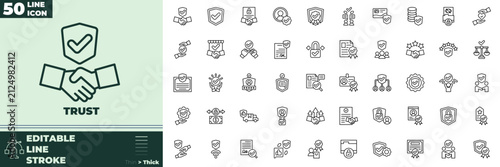 Bild auf Leinwand Trust Line Editable Icons set