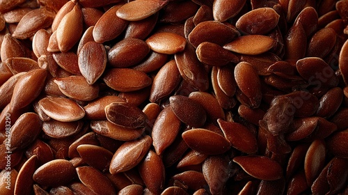 Close-up of Brown Flax Seeds for Healthy Cooking and Nutrition.
