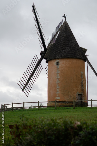 Traditional Stone Windmill at Moulin des Puys in Lansac, France