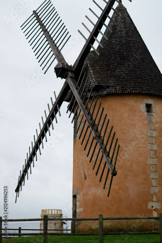 Traditional Stone Windmill at Moulin des Puys in Lansac, France