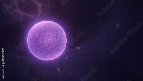 Purple Sphere in Cosmic Space with Ethereal Light Effects