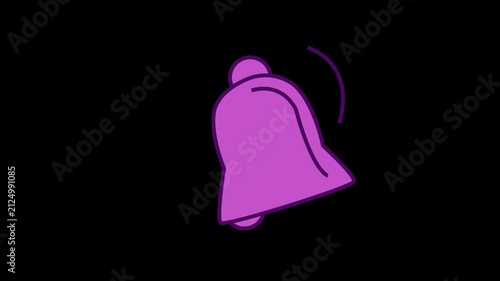 Glowing purple notification bell icon on a black background, representing alerts, reminders, and updates