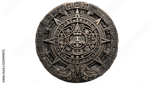 Ancient mayan calendar stone with carved glyphs with stone intricate carvings detailed ancient architecture symbolism tradition symbolic with religion