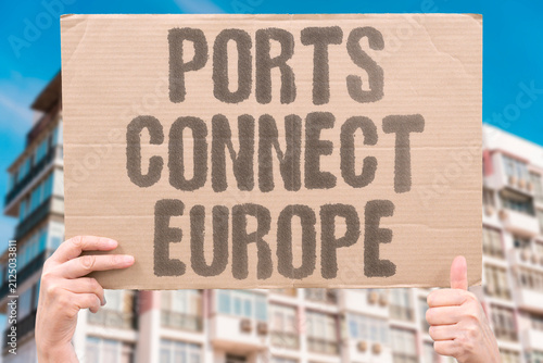 Canvas Print "Ports Connect Europe" Ukrainian maritime routes are vital for continental trade