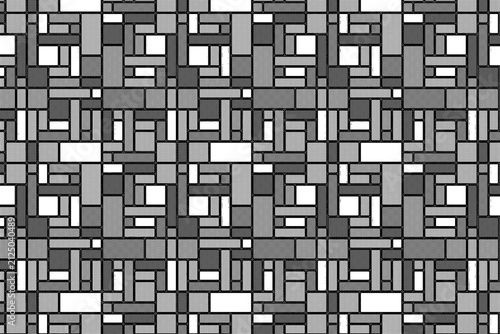 Fotografie Abstract monochrome geometric seamless pattern with grey scale rectangles