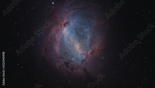 Colorful Nebula in Deep Space with Bright Stars and Cosmic Dust