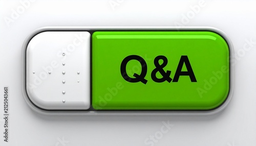 Close‑up of keyboard key divided into two sections, left side white with small raised dots, right side bright green with black text “&A,” visually symbolizing stylized or custom key design, possibly r