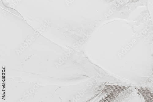 Cuadro en lienzo Abstract background of white acrylic paint strokes and impasto texture on linen
