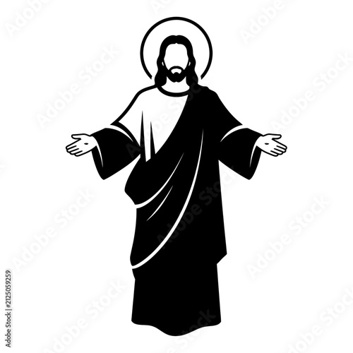 Quadro su tela Jesus Christ icon features a halo and outstretched arms representing a divine and benevolent spiritual presence