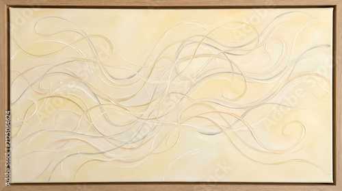 Abstract oil painting of flowing dancing lines. Artistic canvas with dynamic brushstrokes.
