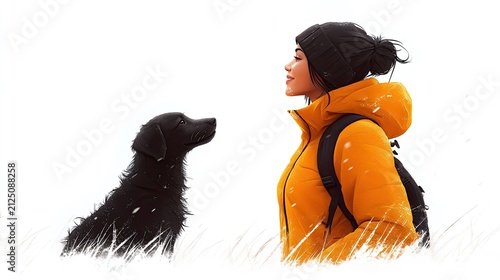 Pet Care and Positive Dog Training Illustration Background. AI generated