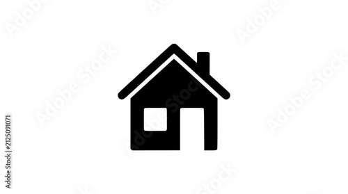 Simple black house icon isolated on white background