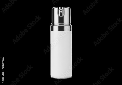 White perfume bottle with gold cap isolated on transparent background
