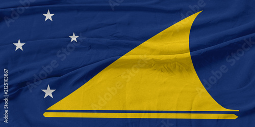 Tokelau Flag Wind Waves Fabric in Breeze