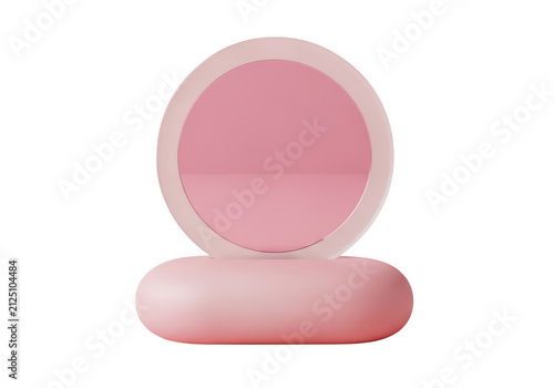 Pink wireless charging pad on a stand isolated on transparent background