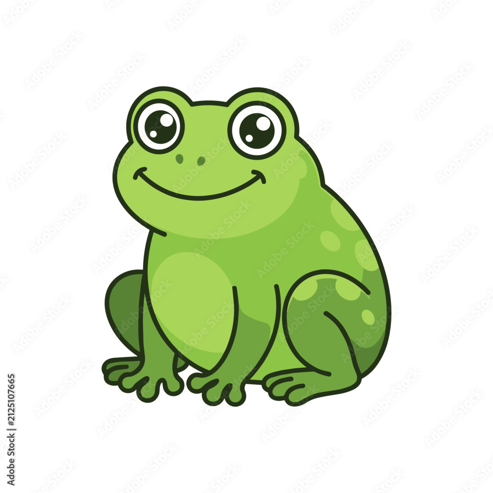 Obraz premium green frog on white background