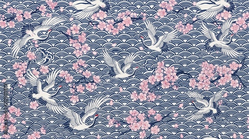 seamless knitted pattern with flowers