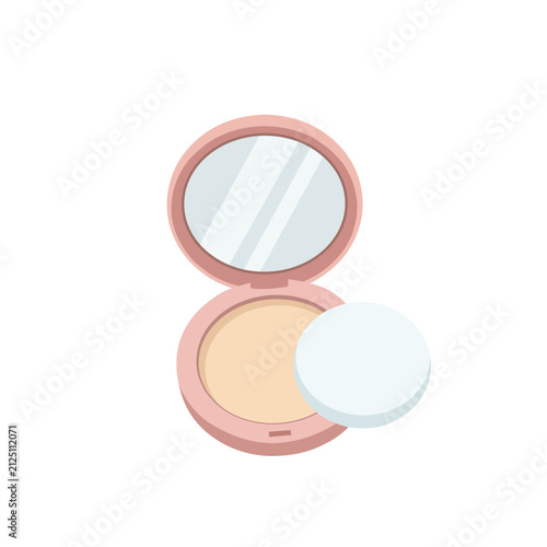 Bild auf Leinwand Flat compact powder icon isolated on white background