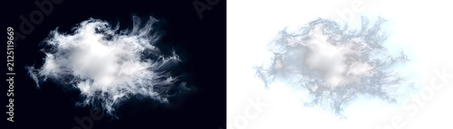 Stylized Cloud Smoke Vapor Set. Atmospheric White Mist on Black and White Backgrounds. Graphic Design Element. Misty Texture. Soft Colorful Smoke. Design Graphic Design Element. Ethereal Style