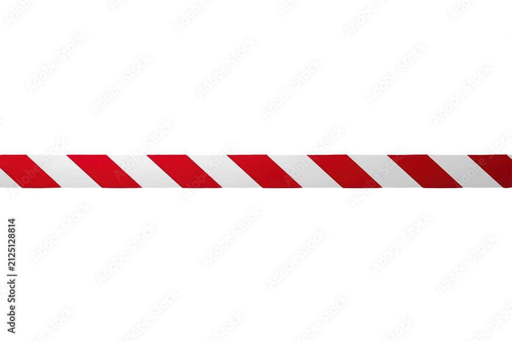 Fototapeta premium Straight red white warning tape strip