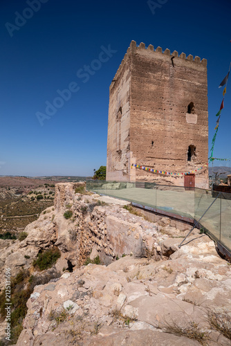 Cuadro en lienzo Medieval Tower of Homage of Aledo Castle, Region of Murcia, Spain, on a sunny da