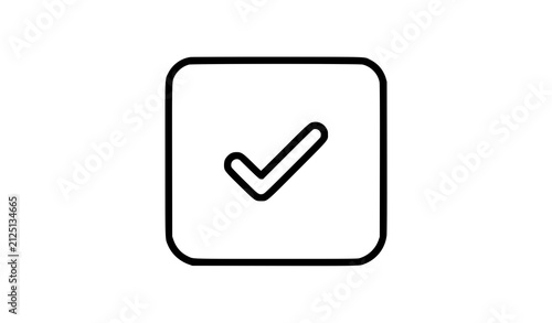 Quadro su tela Minimal Vector Line Icon for Exactly with Perfect Match and Verification Symbol