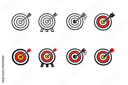 Illustration of Dartboard with Arrows Hitting Target and Circular Patterns