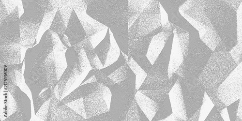 Abstract Gray White Geometric Textured Background with Layered Faceted Shapes and Grainy Surface for Modern Design Projects