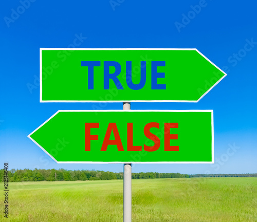 Canvas Print True or false symbol